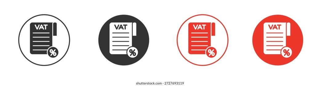 Icono de IVA del impuesto sobre el valor añadido. Diseño simple y plano para Web o App móvil. Logotipo de Ilustración vectorial mínima.