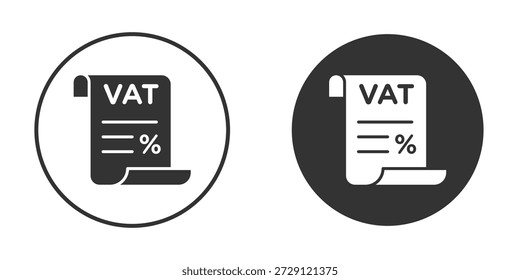 Value added tax VAT icon vector silhouette in black. simple flat icon vector.