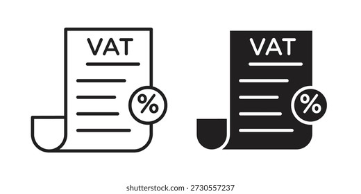 Value added tax VAT icon set. minimal logotype web element pack.