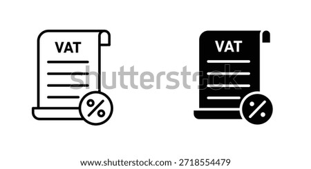 Value added tax VAT icon design collection. Vector sign and symbol for UI designs