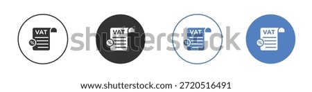 Value added tax VAT icon vector clip art illustration collection