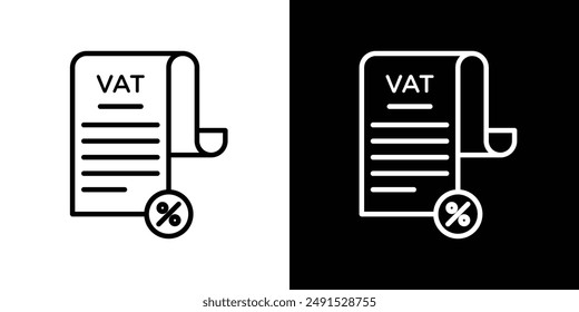 Icono con contorno de IVA de impuesto sobre el valor añadido