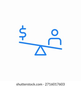Vector de signo de icono de balance de valor