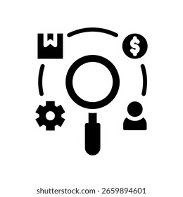Value Chain Analysis Icon Glyph Vector Illustration