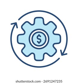 Value Chain Filled Outline Icon Vector Illustration