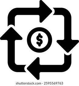 Value Chain Icon Glyph Vector Illustration