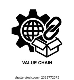 Value chain icon. Manufacturing costs strategy isolated on background vector illustration.