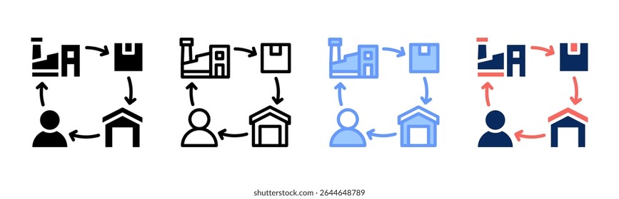 Value Chain icon sheet multiple style collection