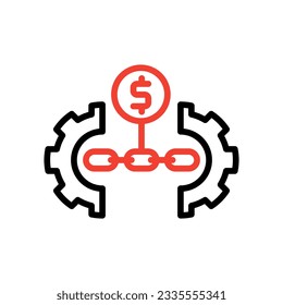 value chain icon.business chain,money chain illustration. isolated on white background