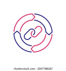 Value chain vector 2 colour icon style illustration. EPS 10 file