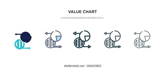 value chart icon in different style vector illustration. two colored and black value chart vector icons designed in filled, outline, line and stroke style can be used for web, mobile, ui