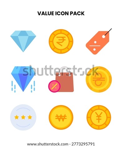 Value collection featuring Flat icons for web and mobile.