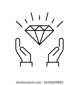 Ícone de Conceito de Valor. Símbolo de Conceito de Valor para design da Web e aplicativo móvel. Logotipo da linha Value Concept. Ilustração vetorial.
