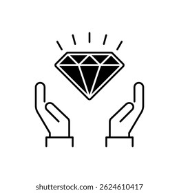 Icono de concepto de valor. Concepto de valor para el Diseño web y el App móvil. Logotipo de la línea Value Concept.
