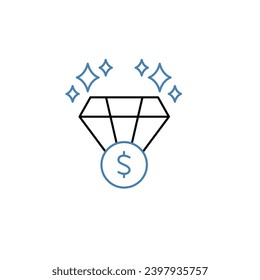 value concept line icon. Simple element illustration. value concept outline symbol design.