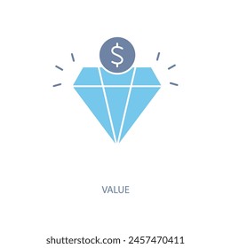 value concept line icon. Simple element illustration. value concept outline symbol design.