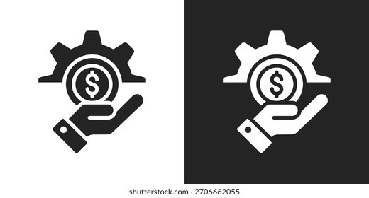 Icono De Creación De Valor En Estilo Glifo Blanco Y Negro