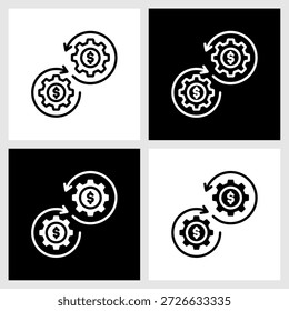 Value Creation Icon with Black and White Background