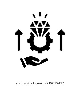 Ilustración vectorial de glifo de icono de creación de valor