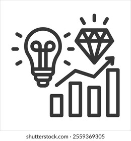 Value Creation Outline Icon Vector Illustration