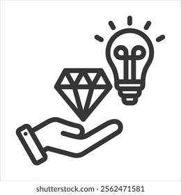 Value Creation Outline Icon Vector Illustration