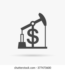Value of crude oil concept icon with pump and dollar currency symbol. Vector illustration.