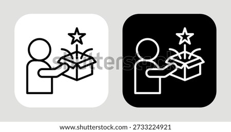 Value Expectation Icon In Black and White Line Style
