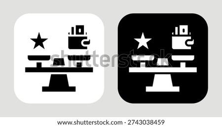 Value Expectation Icon In Black and White Glyph Style