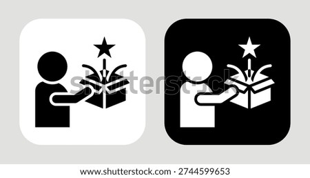 Value Expectation Icon In Black and White Glyph Style