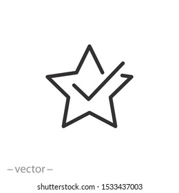 Value Favorite Icon, Outline Review Star, Add Best Valuation, Good Evaluation Solution, Thin Line Web Symbol On White Background - Editable Stroke Vector Illustration Eps10