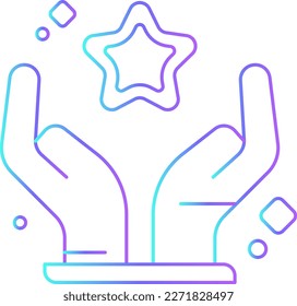 Value Feedback Icons with purple blue outline style. Thin line icon related to feedback, rating, testimonials, quick response, satisfaction and more. Simple web icon. Vector illustration