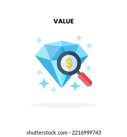 Value flat icon. Vector illustration on white background. Can used for digital product, presentation, UI and many more.