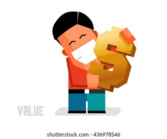 Value graphic. Flat vector illustration.