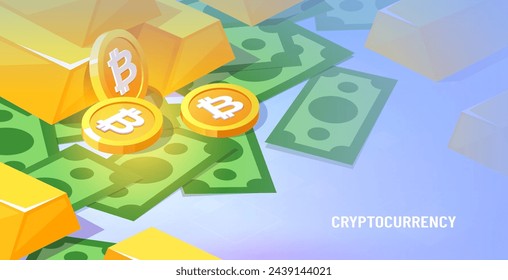 Value and growth of the Bitcoin cryptocurrency.