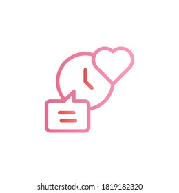 Value, heart, chat, time color gradient vector icon