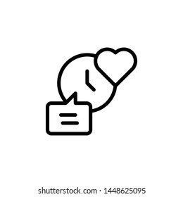 value, heart, chat, time icon. Simple thin line, outline vector of Time icons for UI and UX, website or mobile application