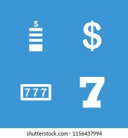 Value icon. collection of 4 value filled icons such as 7 number. editable value icons for web and mobile.