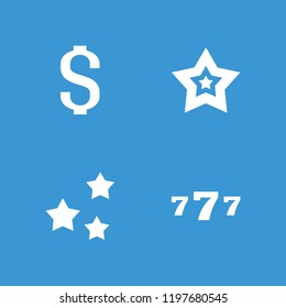 Value icon. collection of 4 value filled icons such as star, 7 number. editable value icons for web and mobile.