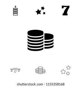 Value icon. collection of 7 value filled and outline icons such as coin, star. editable value icons for web and mobile.