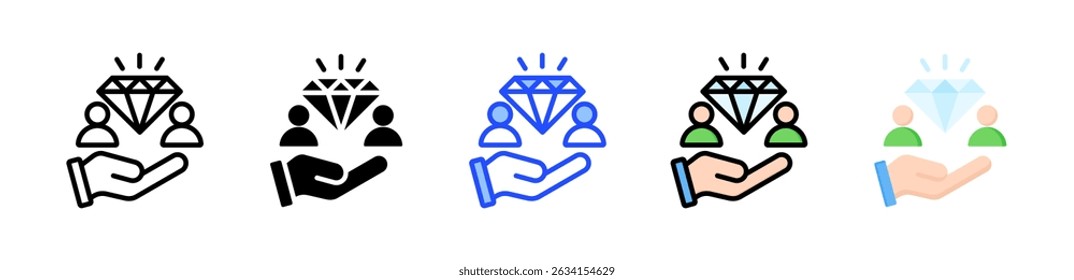 Coleção de Ícones de Valor com Vários Estilos