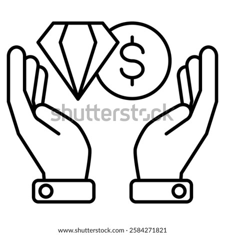 Value icon design Line style.