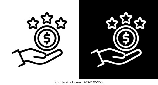 Icono De Valor De Línea Estilo Blanco Y Negro