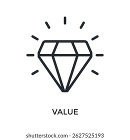 Value Icon Outline Style. Vector Illustration For Graphic Design