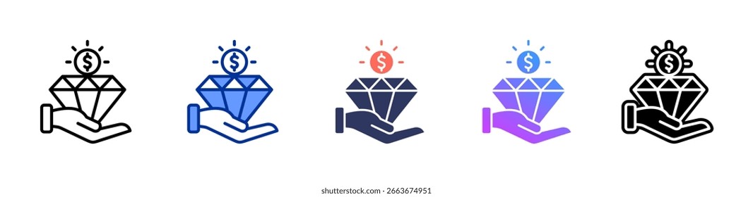 Value icon sheet multiple style collection