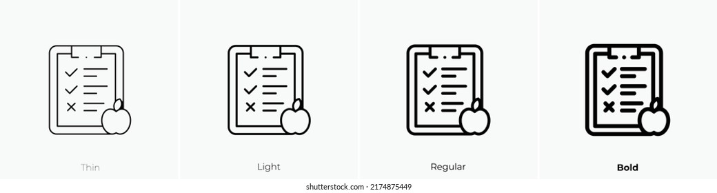 value icon. Thin, Light Regular And Bold style design isolated on white background