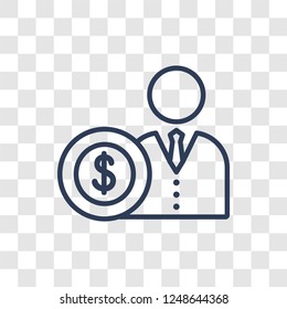 Value icon. Trendy linear Value logo concept on transparent background from Technology collection