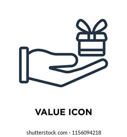Value icon vector isolated on white background, Value transparent sign , thin symbols or lined elements in outline style