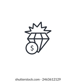 Value icon. vector.Editable stroke.linear style sign for use web design,logo.Symbol illustration.