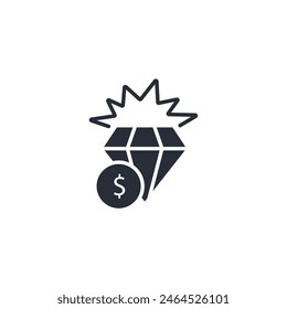 Value icon. vector.Editable stroke.linear style sign for use web design,logo.Symbol illustration.