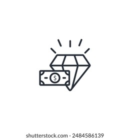 Icono de valor. Vector.Trazo editable.signo de estilo lineal para utilizar Diseño web,logotipo.Ilustración de símbolo.
